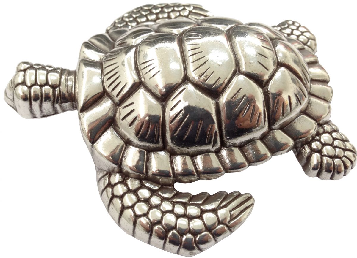 Gürtelschnalle Schildkröte Turtle silber de lux 
