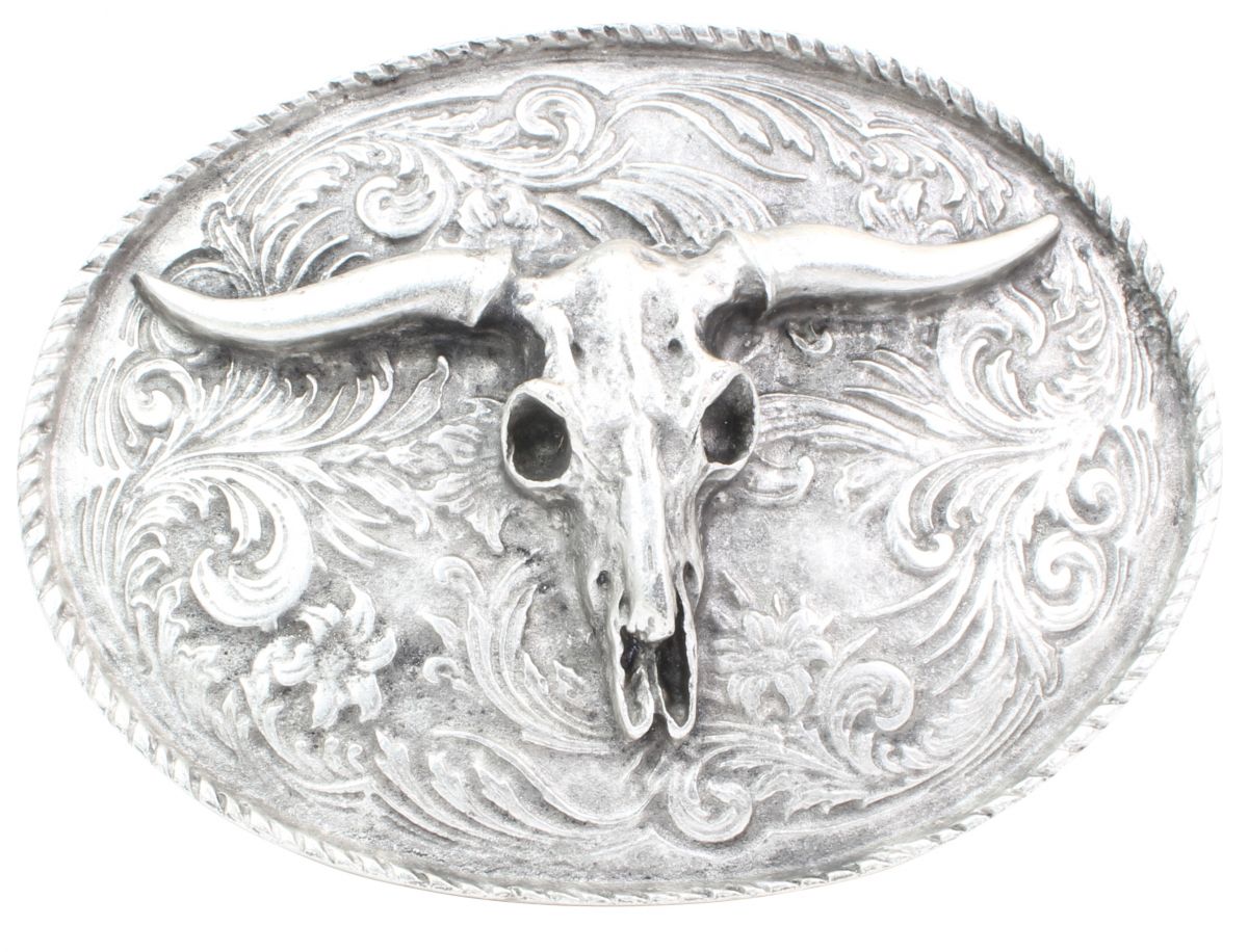 Gürtelschnalle Bull Skull 4,0 cm Gürtelschnallen Herren Schädel Longhorn